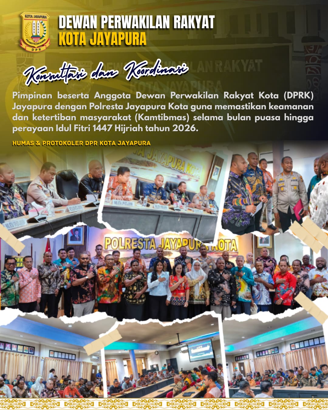 DPR Kota Jayapura Bahas Situasi Keamanan Jelang Ramadhan Bersama Polresta