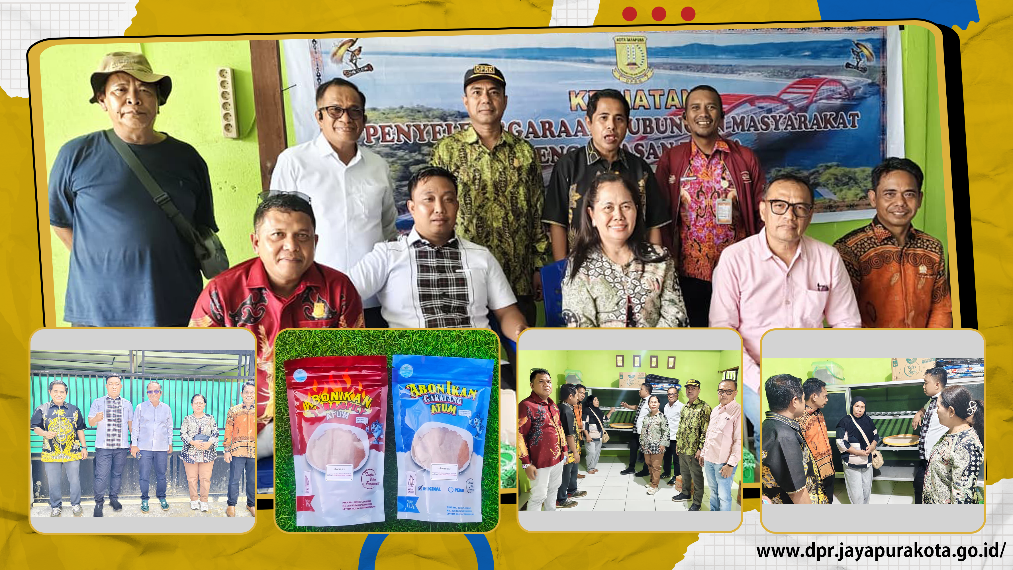 KOMISI B BERSAMA DINAS PARIWISATA KOTA JAYAPURA MENINJAU LANGSUNG TEMPAT PEMBUATAN ABON IKAN DI HOLTEKAM